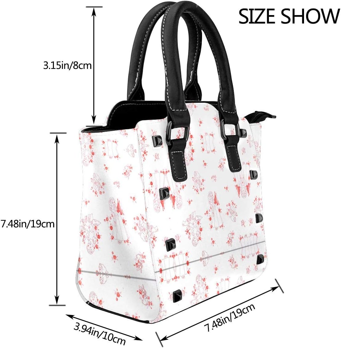 Bnvffoertfgtfdk Disney Forever Princess Snow White Toile in Coral Fabric Ladies Fashion Ladies Purses and Handbags Handbags Shoulder Bags Shoulder Bags