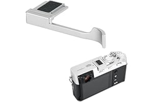 JJC Deluxe Metal Thumb Up Grip for Fujifilm X100VI Fuji X-E4 XE4 X-E3 XE3 X100V X100F X100T Thumb Rest Support Silver, Not Affected The Use of Thumb Wheel