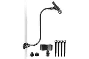Etour 19-inch Gooseneck Microphone Stand, 360° Adjustable Mic Arm with 2 Mic Holders & Pole Stand Clamp & 5/8"-3/8" and 5/8"-