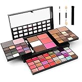 Makeup Kit for Women Full Kit including 36 Eyeshadow Make up,16 Lip Gloss,12 Glitter Cream, 4 Concealer, 3 Blusher,1 Bronzer, 2 Highlight and Contour - All in One Make-up Kit 74 Colors