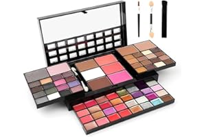 VERONNI 74 Color Makeup Kit: All-In-One Makeup Set including 36 Eyeshadow, 16 Lip Gloss, 12 Glitter Cream, 4 Concealer, 3 Blu