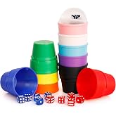 Vulcan Print Dice Up! 10 Player Game Set, Liar&rsquo;s Dice, Poker, Mexico, Colorful, Durable, Sustainable PLA, Party Game, Gift Idea, Interlocking Travel Game, 50 x 16mm Die