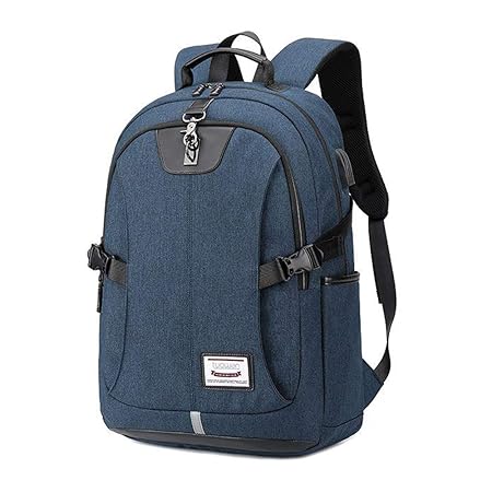 UBaymax Anti-diebstahl Laptop Rucksack mit USB Ladeanschluss, 15,6 Zoll Wasserdicht Canvas Schulrucksack Daypack, Unisex Busi