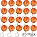Blulu 20 Pack Orange Basketball Keychains for Party Favors, School Carnival Reward, Party Bag Gift Fillers (Basketball Keychains, 20 Pack)