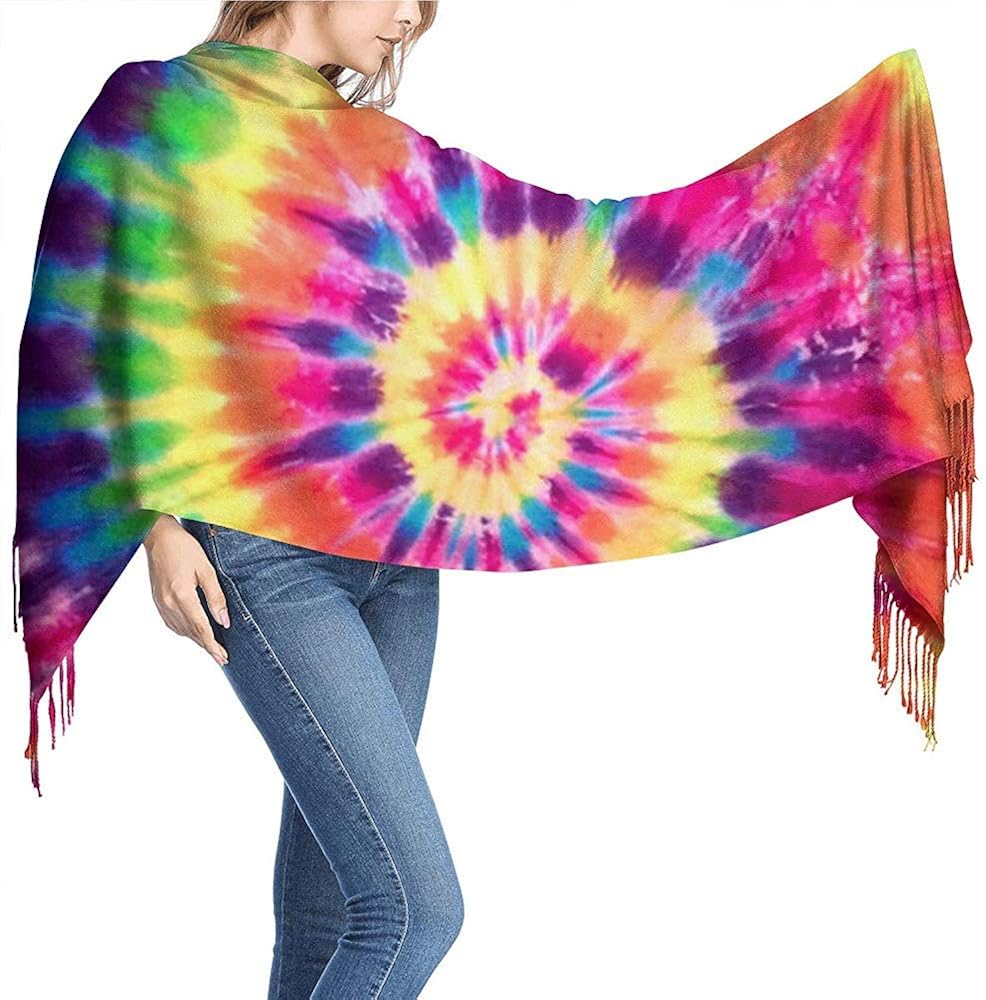Tie Dye Popular Art Womens Cashmere Shawl Scarves Scarfs for Women Head