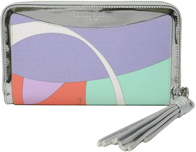 Amazon エミリオ プッチ Emilio Pucci 7タイプ有 財布 9usm56 9u1 052 幾何学模様 ジップ ラウンドファスナー 長財布 シルバー系 マルチカラー A アウトレット 並行輸入品 Emilio Pucci エミリオプッチ 財布