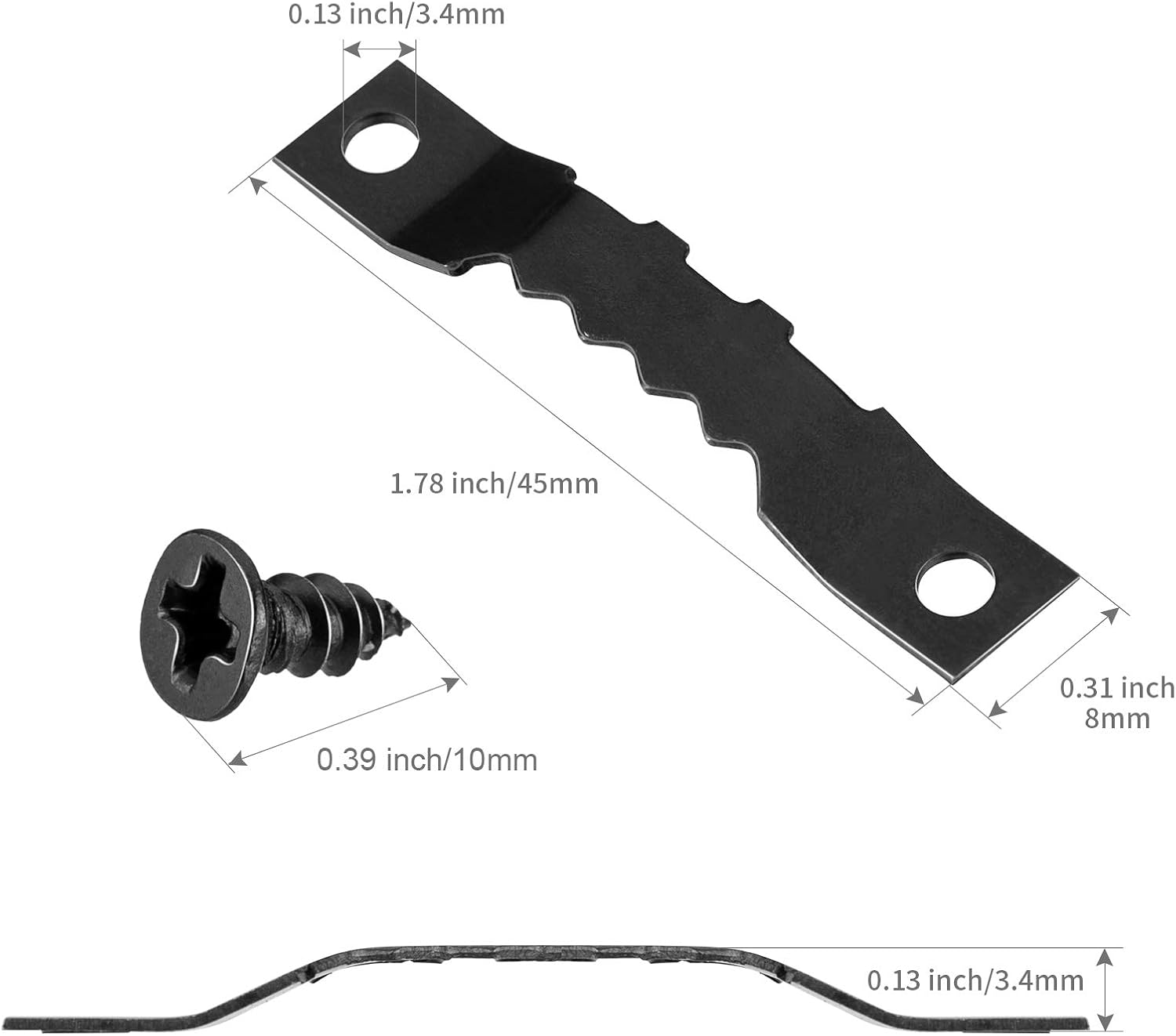 YHYZ Sawtooth Picture Frame Hangers Set including Screws (Black), Sawtooth Photo Frames Holder + Screw + Screwdriver - Image 4