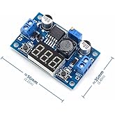 QEBIDUM LM2596S DC-DC Buck Converter DIY 4-40V to 1.25-37V Step-Down Regulator Power Module Volt Stabilizer with LED Voltmete
