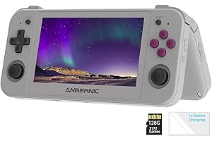 AIVUIDBS RG505 Handheld Game Console Android 12,Unisoc Tiger T618 Built-in 128G Pre-Loaded 3172 Games,Gyroscope Sensor and 4.95 inch OLED Touch Screen