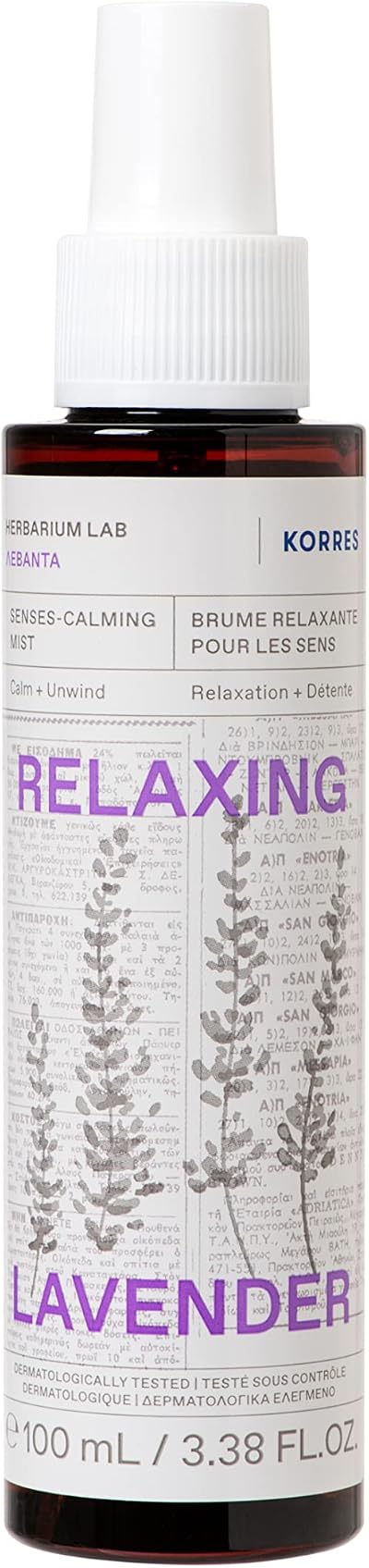 KORRES Relaxing Lavender Senses Calming Mist Body Spray 100ml Aromadream
