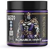 Ultra Rest Nighttime Sleep and Muscle Recovery Powder Supplement with Valerian Root, L-Theanine, L-Carnitine, GABA, 5-HTP, Magnesium Glycinate, Chamomile & L-Glutamine, Calm Natural Sleep, 60 Servings