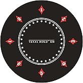 nuveti 24/31/47/55/63inch Round Poker Mat for Texas Holdem | Portable Poker Table Top with Art Deco Layout Print 6-8 Player Game Layout Mat to Play Cards, Poker Games, Blackjack, Casino