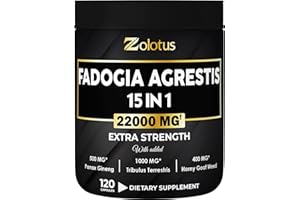 ZOLOTUS 22000mg Fadogia Agrestis 15 In 1, 22X Potency with Maca, Horny Goat Weed, Panax Ginseng, Saw Palmetto, Tongkat Ali, Shilajit. Energy, Stamina & Performance Supplement for Men & Women. 120 Capsules