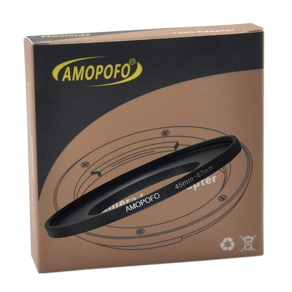 46mm to 67mm Metal Step Up Ring Adapter for Canon,Nikon,Sony,Fuji, Camera Lenses & UV,ND,CPL Camera Filters, Made from CNC Machined Space Aluminum with Matte Black Electroplated Finish