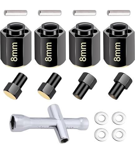 Hexagones de roue laiton noir 5mm SAMIX pour TRX-4M (x4) - TRX4M-4063-5