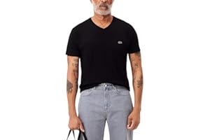 Lacoste Men's Short Sleeve V-Neck Pima Cotton Jersey T-Shirt