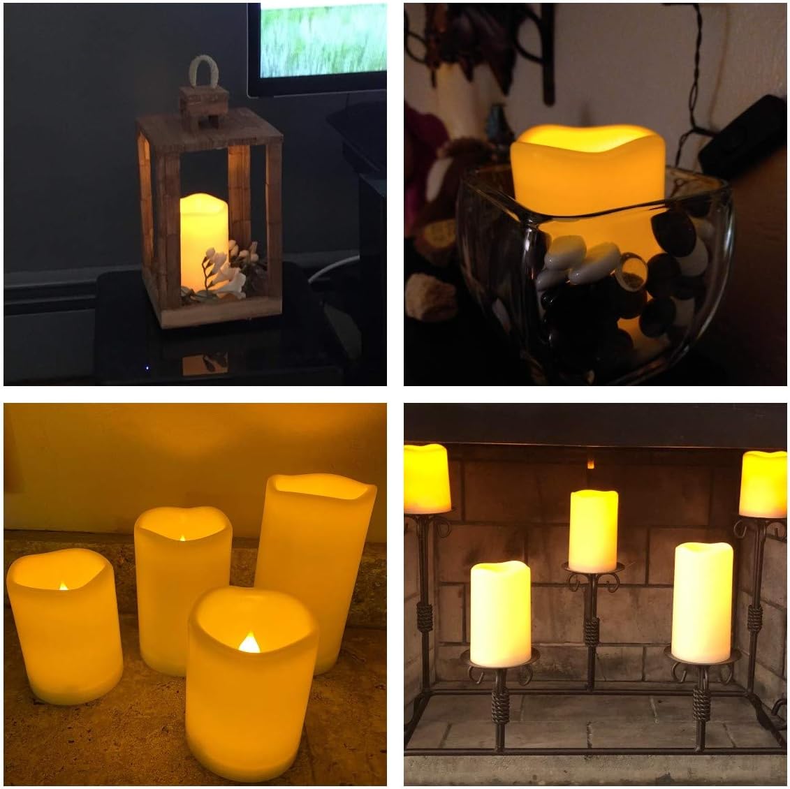 Flameless Candles, Led Candles ,Battery Operated Candles Electric Set of 7(H 4"4"4"5"5"6"6" x D 3") Ivory Resin Candles with Remote Timer Waterproof Outdoor Indoor Candles(Made of Plastic): Home & Kitchen