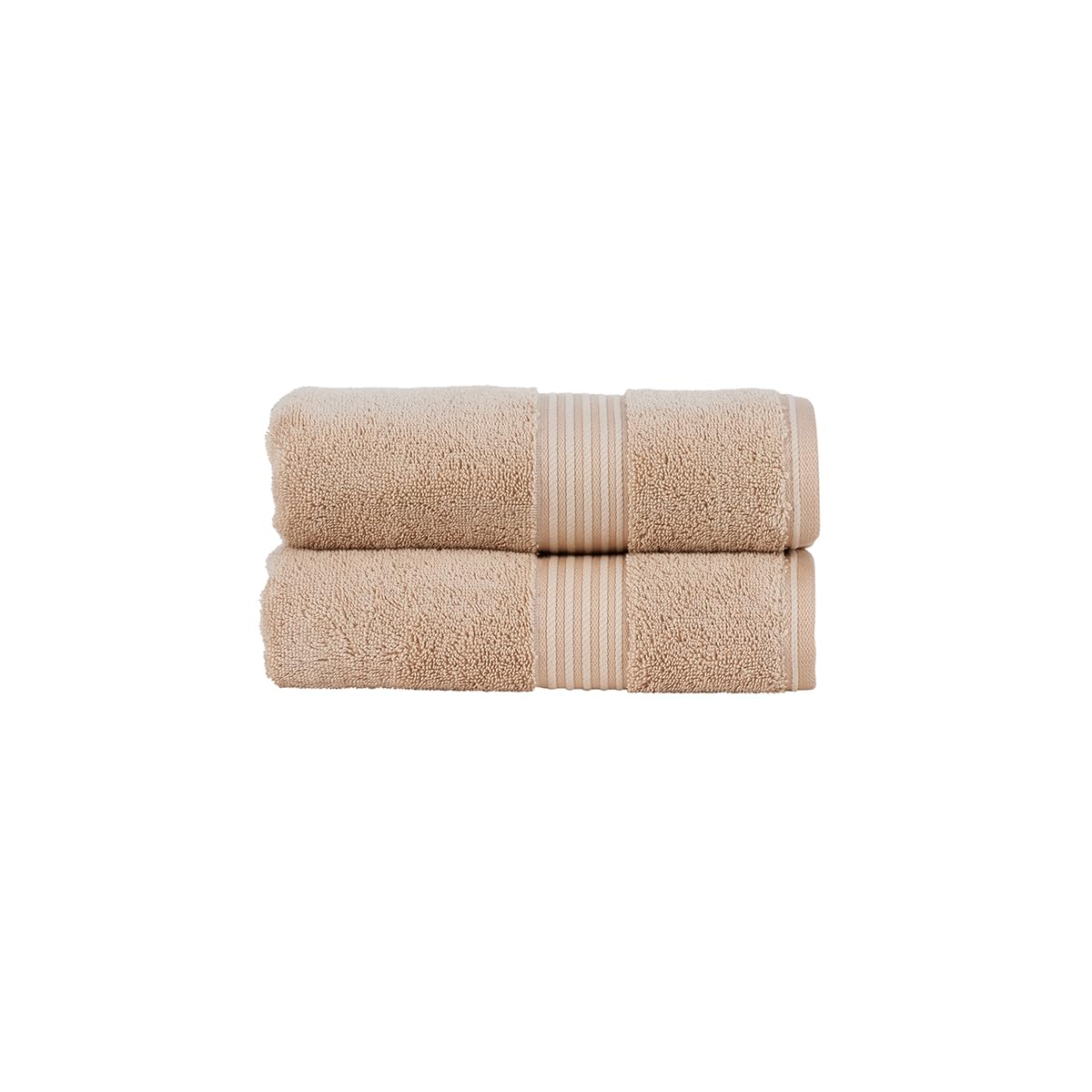 Christy Supreme Hygro 2 Hand Towels Set | Stone Beige | 100% Luxury Supima Cotton | Ultra Soft | Super Absorbent | 650GSM | Plush and Long Lasting