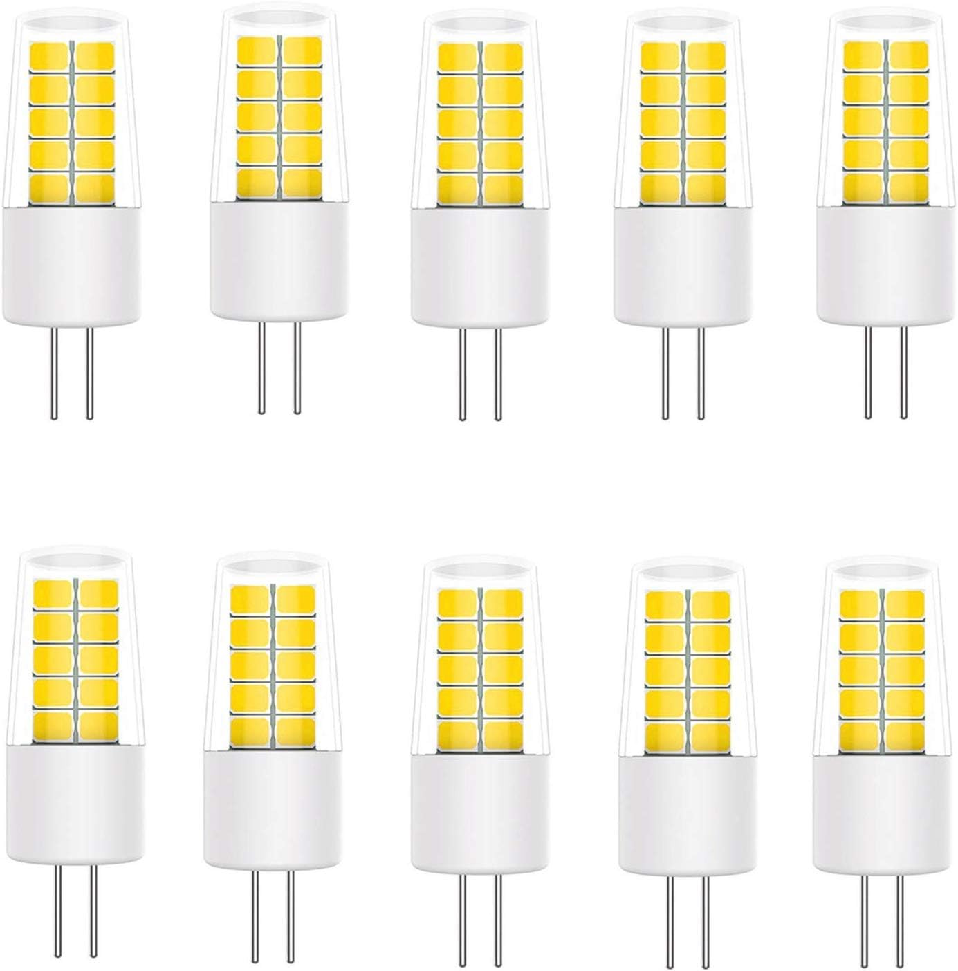 G4 10-Pack Premium LED Bulbs, 3 Watts Equivalent 30W Halogen Bulbs, Energy Saving Light Bulbs, 360° Beam Angle, Non-Dimmable, Non-Flickering AC/DC 12V [Energy Class A++] (Natural White)