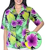 Aloha Hawaiian Floral Beach Blouse Casual Tank TOP Women's Camp Shirt Violet