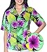 Aloha Hawaiian Floral Beach Blouse Casual Tank TOP Women's Camp Shirt Violet