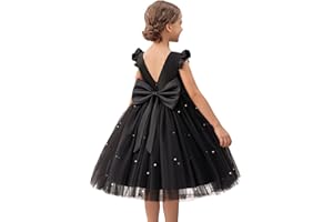 KAQININI Flower Girl Dress Wedding Guest Ruffle Tulle Satin Party Birthday Princess Dresses Pageant Gown Kids Short