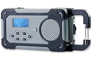 4Patriots Liberty Band Emergency Solar Radio: NOAA Weather Warning Radio, Portable Power Bank, Charger & Flashlight - Solar Powered, Hand Cranked 3.7V/600 mAh Lithium Ion Rechargeable, AM/FM 7-channel