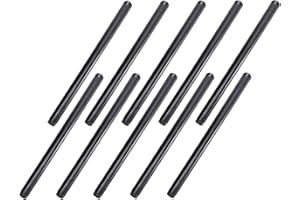 3/4" x 16" Black Painted Iron Pipe, Home TZH 10 Pack Threaded Black Paint Finish Metal Pipe Nipple for DIY Project/Furniture/Shelving Decoration(10, 16")