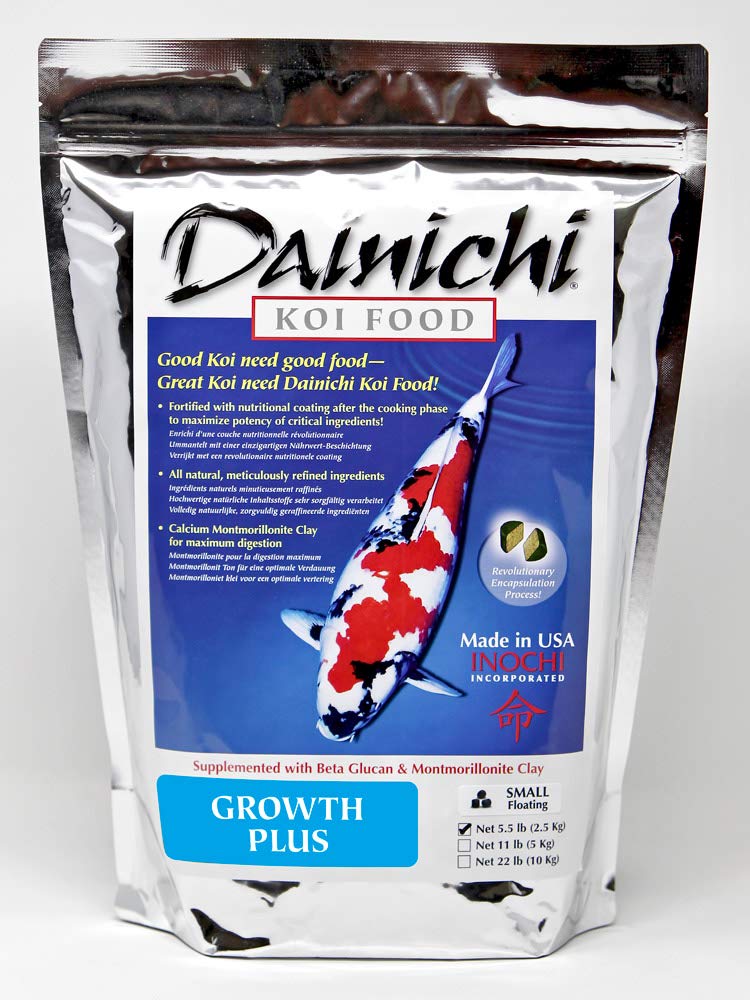 DainichiKoi Fish Food, Growth Plus lbs Small Floating Pellets  mm) for Koi, Goldfish, and Other Pond Krill Maximizes