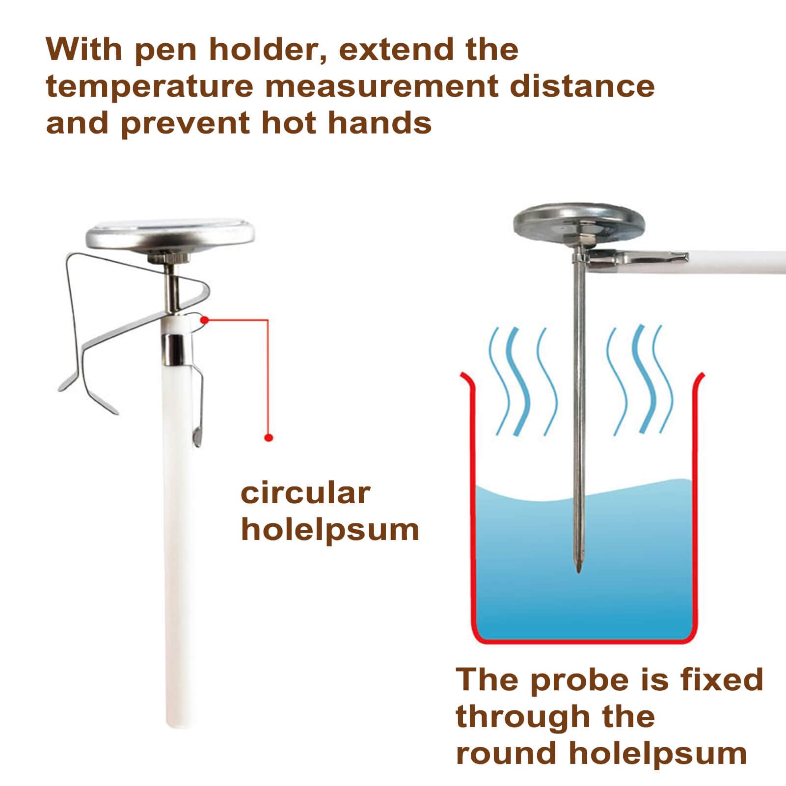 Milk Frothing Thermometer for Coffee Chocolate - Cappuccino Frothy Milk Foam Stainless Steel Thermometer for 12 Oz, 20 Oz and 32 Oz Espresso Steaming Pitchers 2