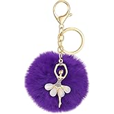 Ballet Keychain Ballerina Key Chain, fur Ball Keychains for Dancer, Ballerina Backpack, Dance Bags