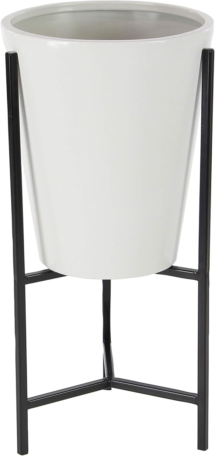 Deco 79 36755 36755 Planter With Stand, White/Black: Home & Kitchen