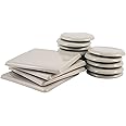 Super Sliders 3 1/2" Round, 5" Square Reusable Furniture Sliders for Carpet - Effortless Moving and Surface Protection, Beige (16 Pack)