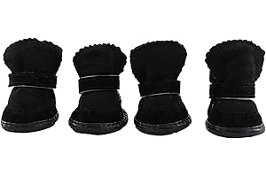GABEFISH Puppy Snow Booties for Small Dogs, Chihuahua Booties for Winter, Tiny Cat Booties, Cat Shoes for Cold Weather Black Label 2