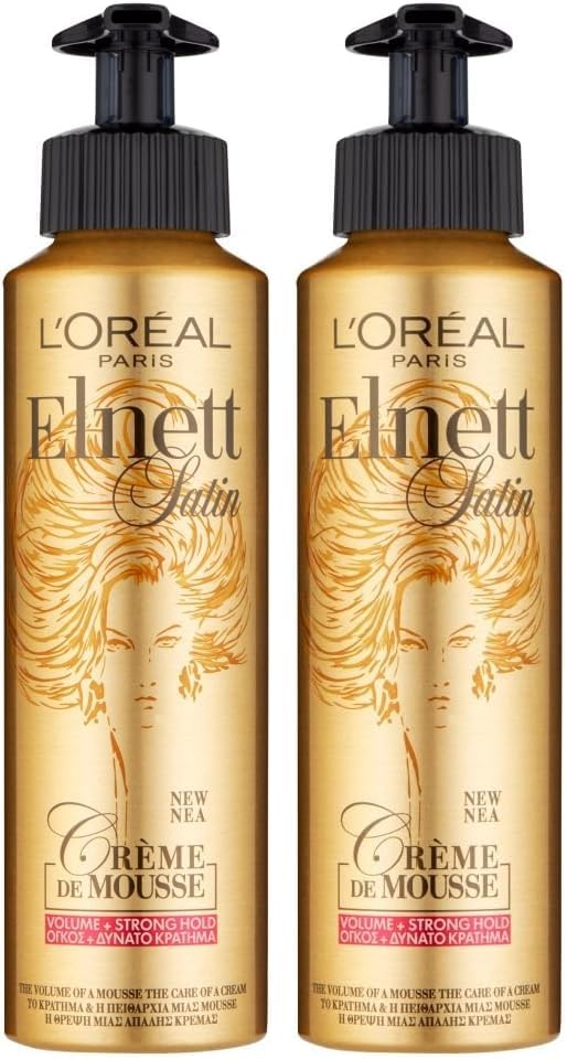 L'Oréal Elnett Crème De Mousse Volume Strong Hold 200ml Pack of 2