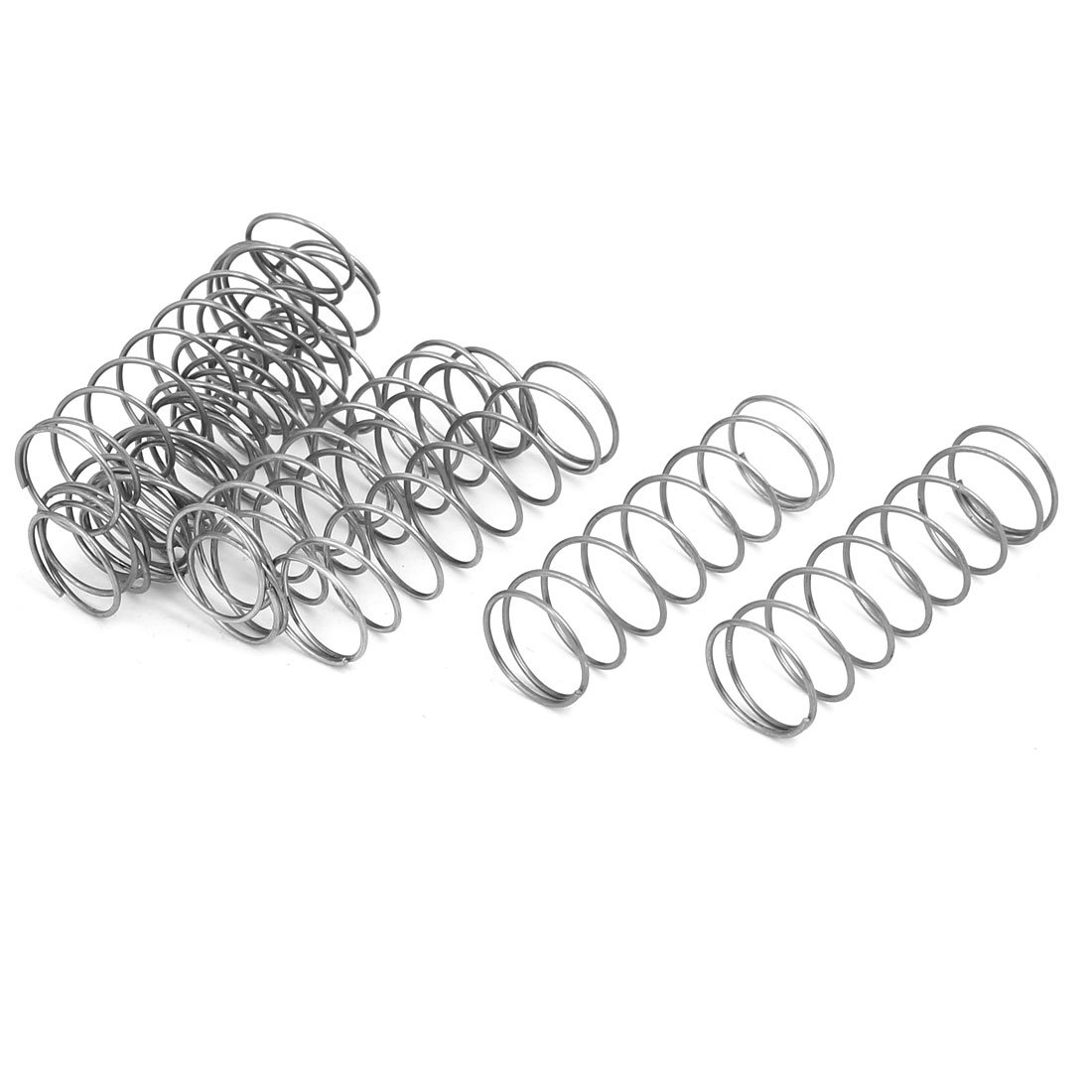sourcingmap 0.8mmx14mmx45mm 304 Stainless Steel Compression Springs Silver Tone 10pcs