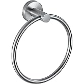 Towel Ring, Bathroom Hardware Accessories, Wall-Mounted Towel Ring, Simple Round Stainless Steel Towel Rack, for Bathroom and Kitchen (Brushed Nickel)