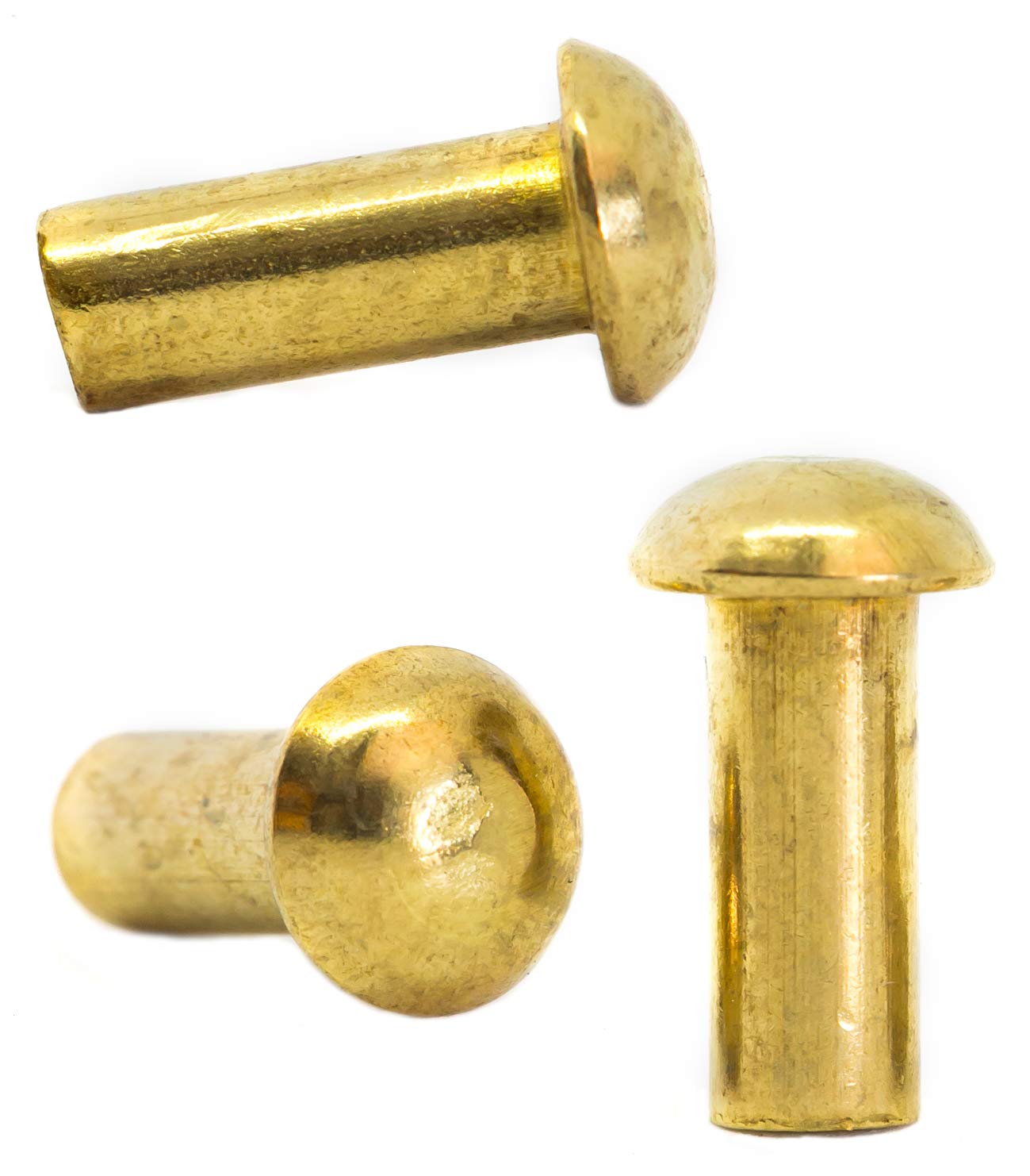 M3 (3mm x 8mm) Solid Brass Round Head Rivets DIN 660 (Pack of 20) D01BC