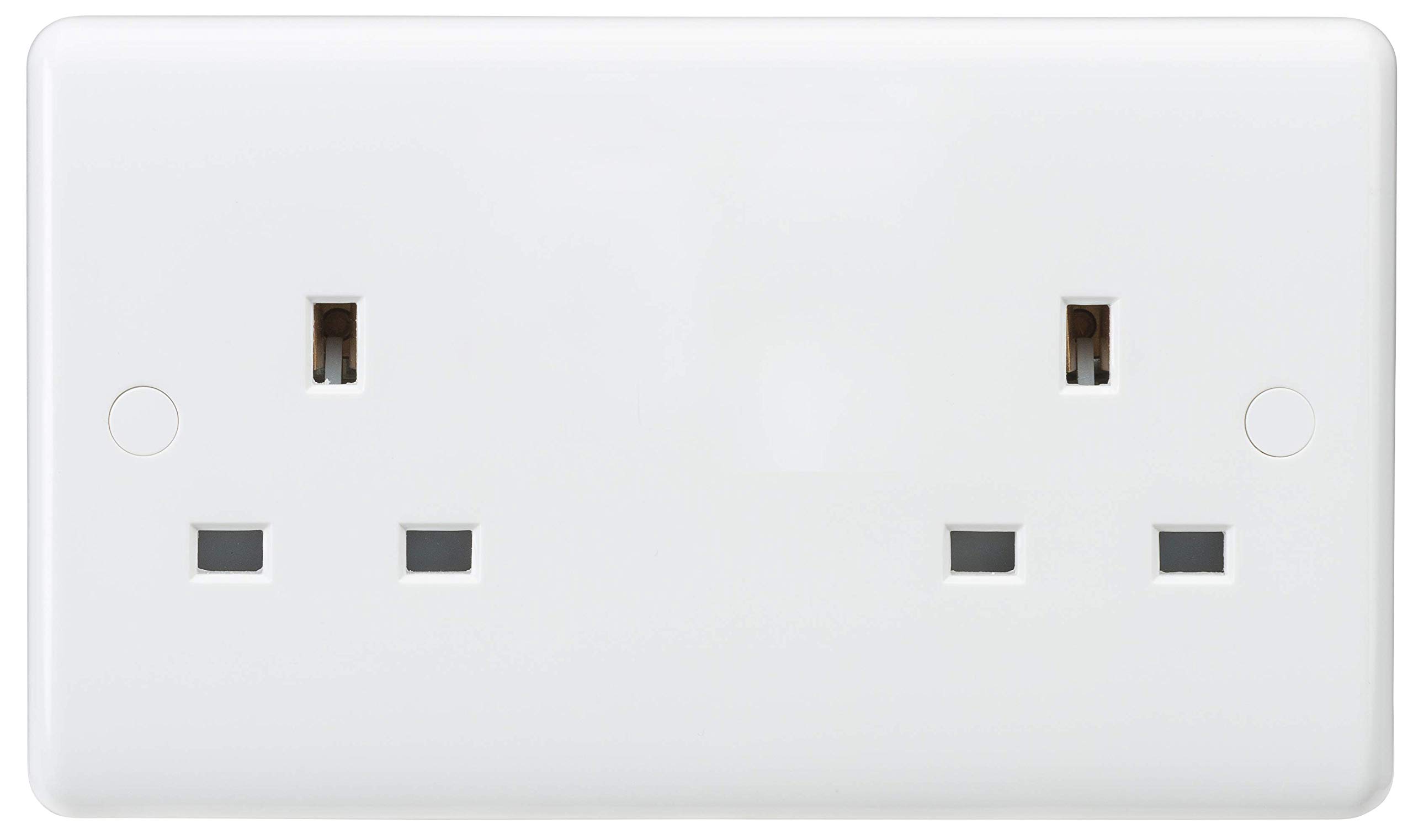 Knightsbridge CU9000U Curved Edge 13 A 2 Gang Unswitched Socket, White