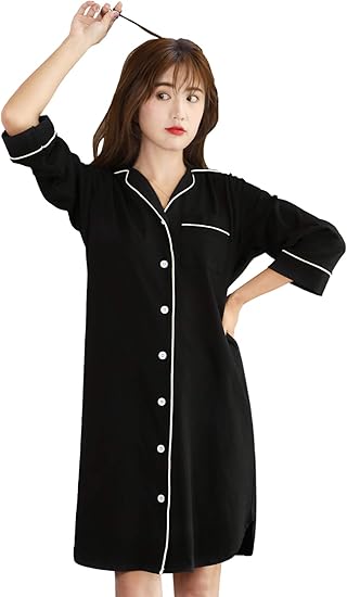 自治的 約設定 不定 パジャマ 前 開き ワンピース 長袖 Coran Jp