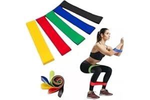 Kit 5 Faixas Elasticas Mini Band Para Exercício Funcional Corpo Todo Alongamento Musculação Faixa De Borracha Academia Faixa Elastica Para Treino Em Casa Ginastica Pilates Fisioterapia e Yoga Premium