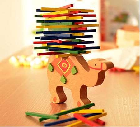 Remeehi Wooden Stacking Blocks Toy Balance Beam Camel Puzzle Kid Educational Toy