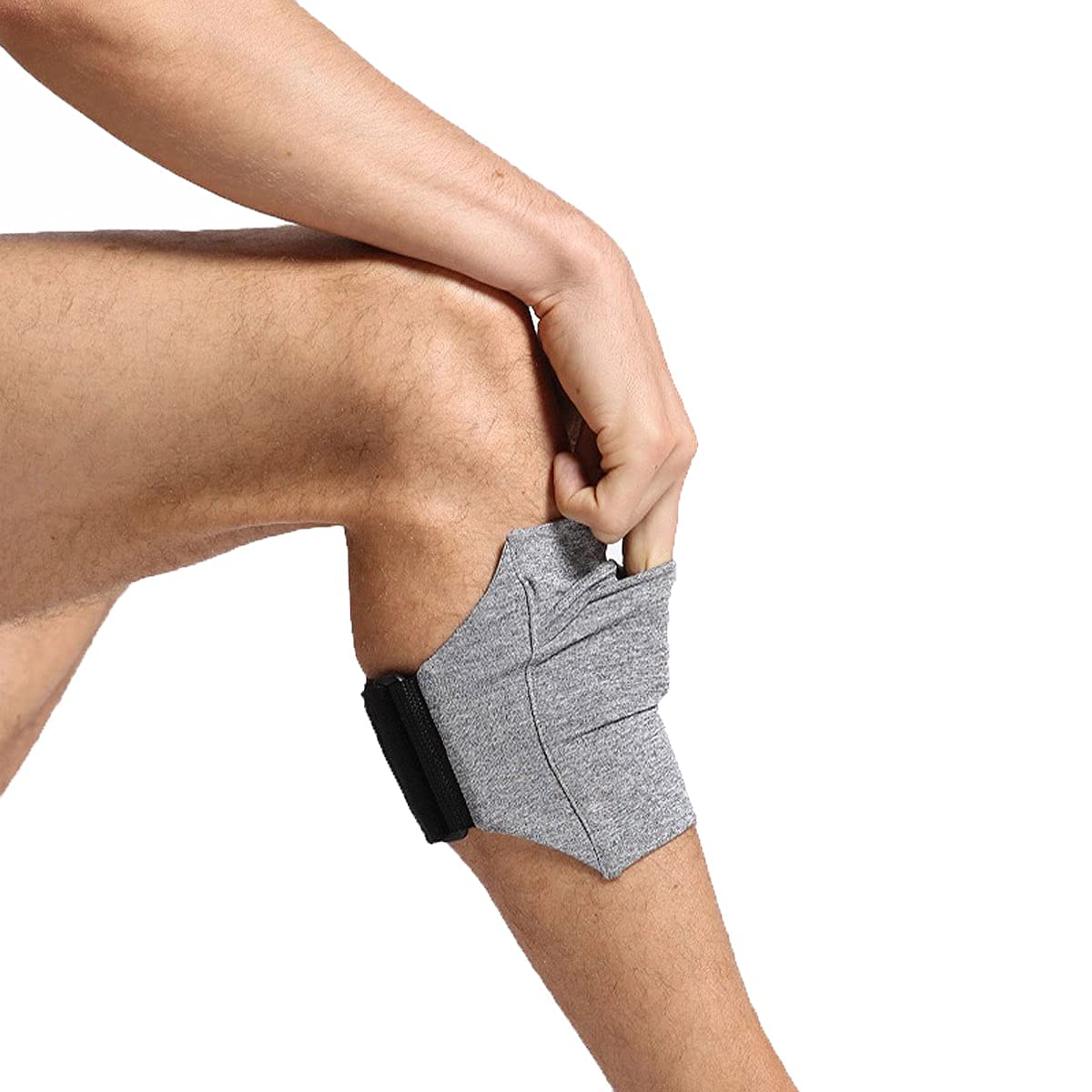 Ailzos Cell Phone Leg Band Equestrian Riders On The Leg Cell Phone Holder for Calf, Running Workout Armband Strap Pouch for Jogger for iPhone 15/14/13/12/11 X Xs 7/8 Plus, Galaxy S9/8/7/6, Gray, Large