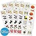 Amscan Halloween Icons Tattoos Party Supplies | (120 Assorted Pieces) | Great as Trick-or-Treat Giveaways and Horror House Decoration