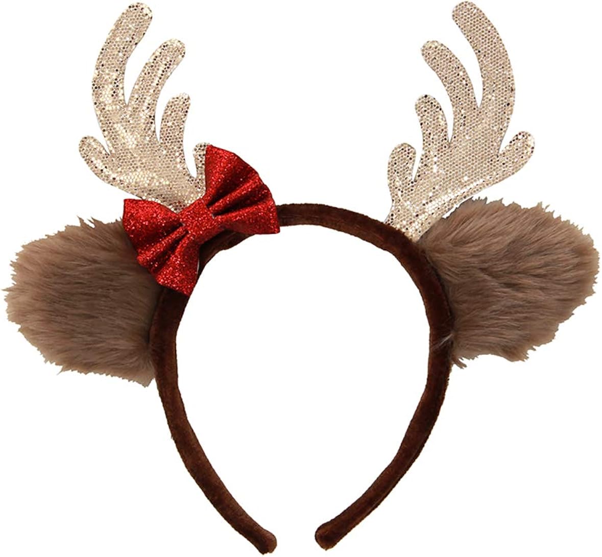 Adult’s Christmas Glittered Head Boppers Novelty Headbands Fancy Dress