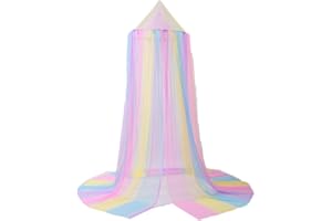 Meideli Bed Canopy for Girls Canopy for Girls Bed Canopy Tent for Girls Room Princess Bed Canopy for Girls Kids Bed Canopy Girls Rainbow Canopy for Girls Bed Rainbow Color