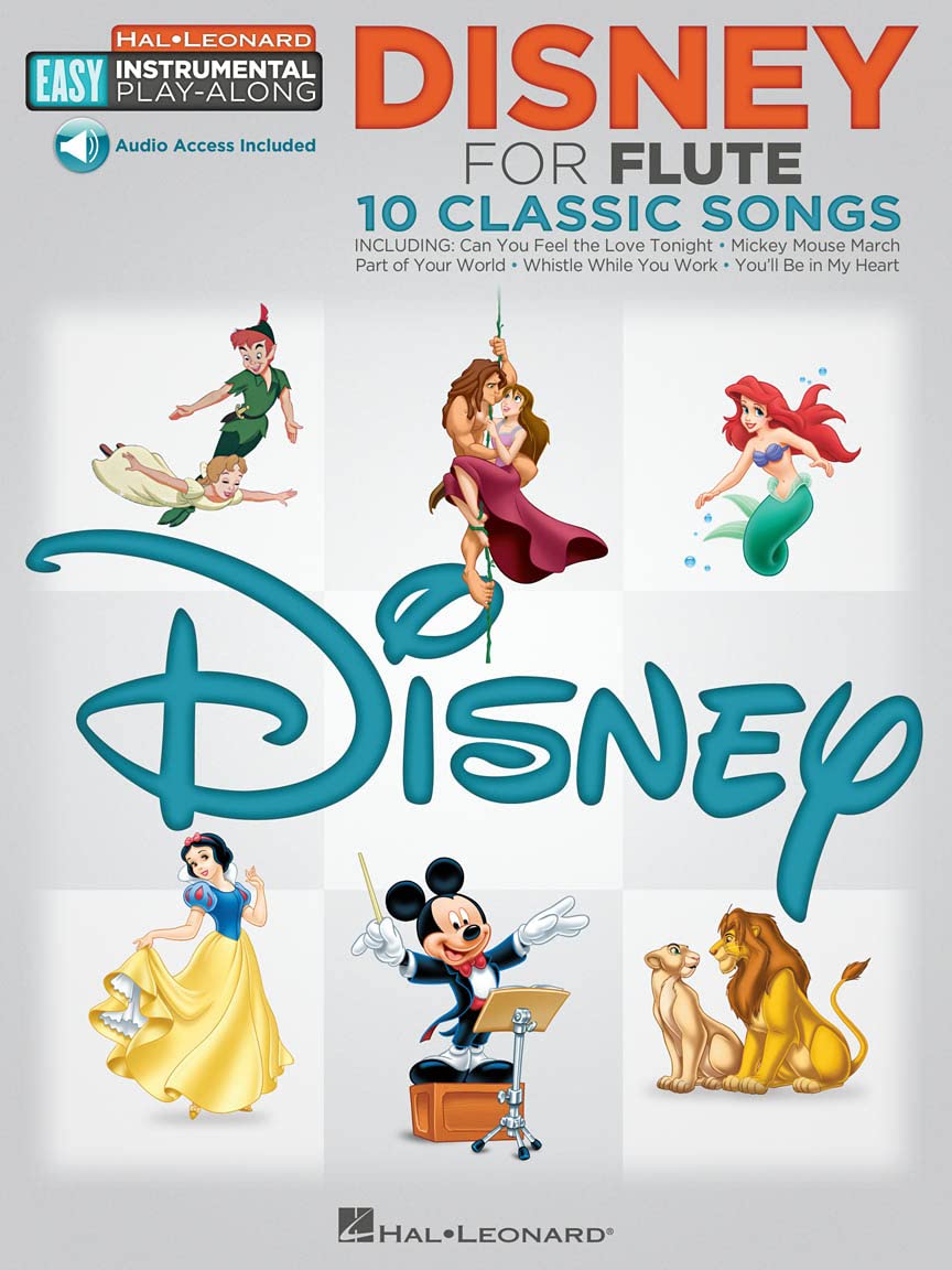 Easy Instrumental Play Along Disney Flute Book With Audio Download (Hal Leonard Easy Instrumental Play-Along) (Includes Online Access Code)