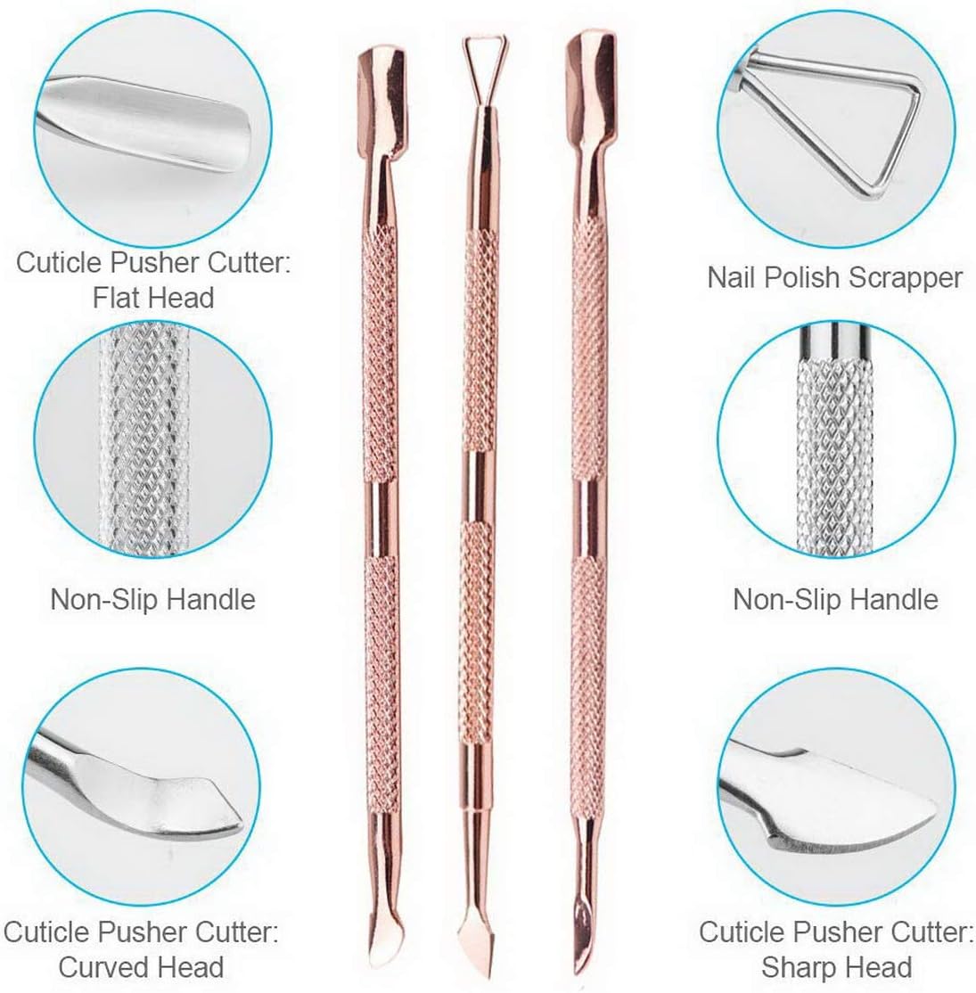 Cuticle Peeler Scraper Remove Gel Nail Polish and Cuticle Pusher and Spoon Nail Cleaner, Durable