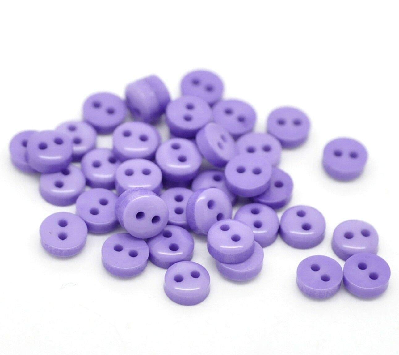 500 x Round Purple 6mm Sewing Clothes Crafts Scrapbooking Card Making 2 Hole Buttons