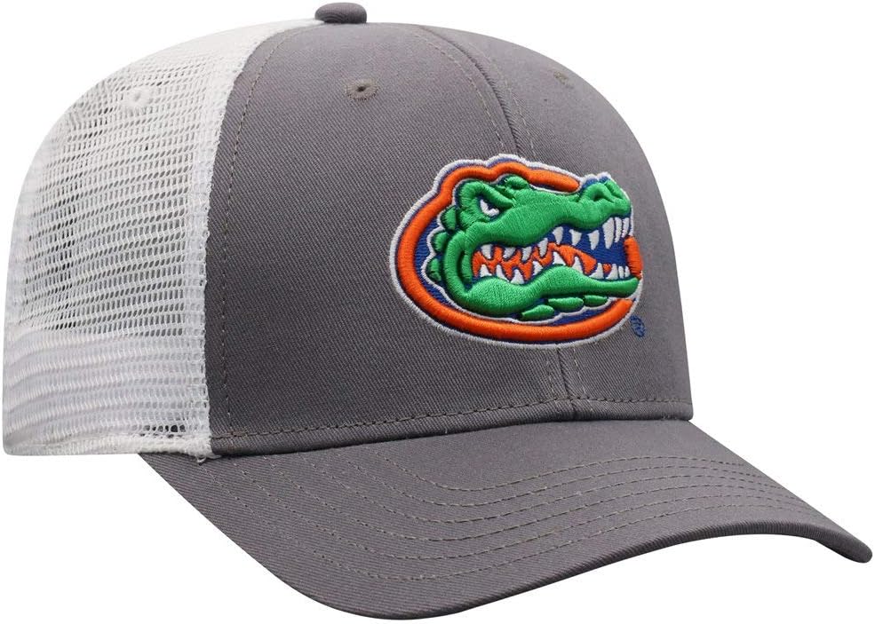 Campus Hats University of Florida Gators Grey/White Gator Head Jaws Big